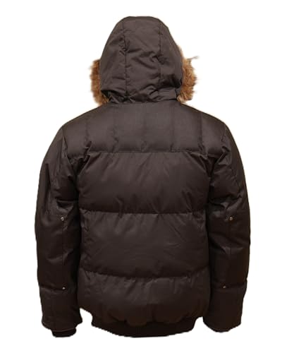Image of Summit Expedition Mens Bomber Jacket Waterproof Winter Coat with Removable Faux Fur Hood and Lining