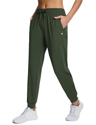 baleaf Women's Fleece Lined Pants Joggers Water-Resistant Zipper Pocket Thermal Sweatpants Winter Running Hiking Jogging