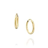 Tiny Gold Filled Hoop Earrings - Designer Handmade 12mm Thin Dainty Pair of Hoops