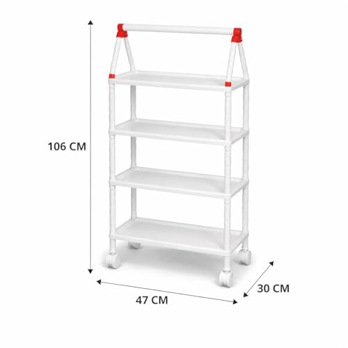 Image of Multipurpose Baby Wardrobe Organizer with 4 Shelves | Baby Clothes Organizer & Storage | Baby Almirah /Almera Plastic Cupboard for Clothes, Foldable (Unbreakable Material) | Royal Blue