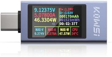 YEREADW USB C Tester Power Meter, 4-30V 0-12A Type-C PD Tester Digital Multimeter, Voltage and Current Tester Meter Voltmeter, Power Bank Capacity USB Cable Charger Detector