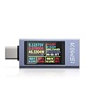 YEREADW USB C Tester Power Meter, 4-30V 0-12A Type-C PD Tester Digital Multimeter, Voltage and Current Tester Meter Voltmeter, Power Bank Capacity USB Cable Charger Detector (KWS-2303C)