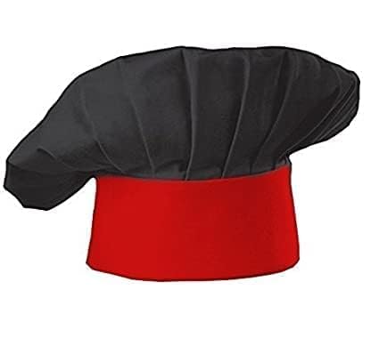 MODERNAZ Chef Cap Hats for Kids | Cooking Adjustable Kids (5-8 Years, Black red Patti Chef hat) (B0D4522K5Q) Amazon Price History, Amazon Price Tracker