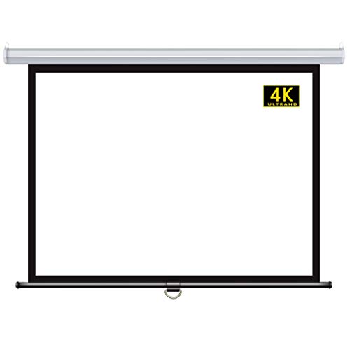 QINXUESHOP 60 inch Projector Screen Manual Pull Down 4K HD Projection Screen for Home Theater, Office, Classroom, Presentation, Education, Public Display (4:3/16:9)