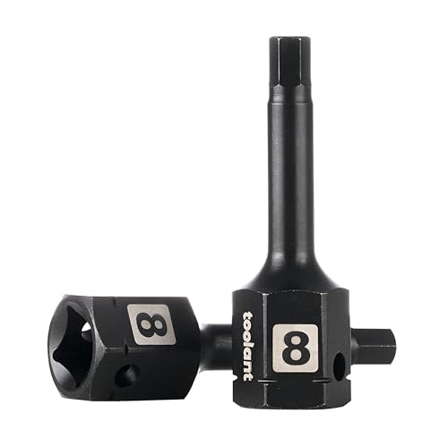 Image of toolant 1 /2 inch drive 8mm impact hex bit socket set 2PCS, Hex Drive, S2 Steel Air Drive Allen Socket set,Impact Grade,Anti-Roll Design