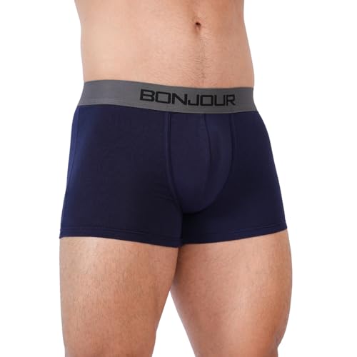 Image of Bonjour Men's Cotton Comfort Trunk - Soft Breathable Everyday Underwear (Pack of 1)