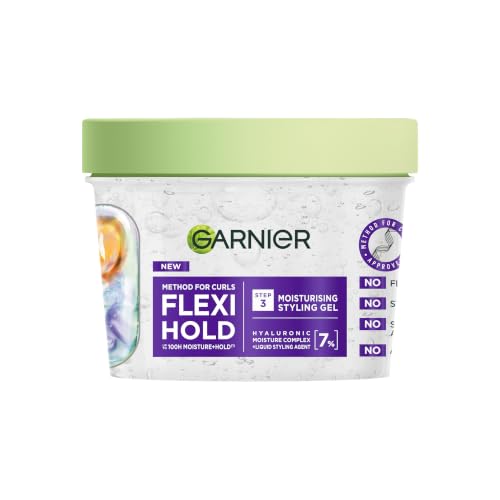 Garnier Hair Gel Method for Curls Flexi-Hold Curl Gel Nourishing Defining Curl Shape with a Long-Lasting Flexible Hold Humidity-Proof for All Curls & Type 4 Coils Vegan Formula 370ml
