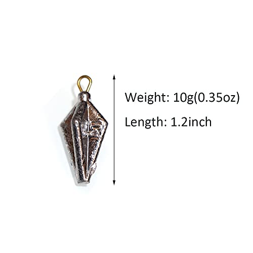 Image of 20pcs /Pack Fishing Pyramid Weights Bullet Lead Sinker Weights Kit 10g
