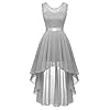 Generisch Women's Cocktail Dress Evening Dresses Elegant For Wedding Festive Dresses Sleeveless Bridesmaid Dress, gray, S #2
