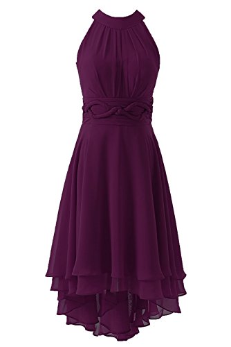DYS-Womens-Short-Bridesmaid-Dresses-Hi-Lo-Prom-Homecoming-Dress-Chiffon-Plum-Custom-Size