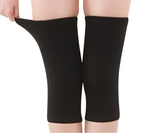 Image of JUMISEE 1 Pair Cotton Compression Knee Sleeve for Men Women, Warm Fleece Lined Knee Brace Leg Support for Running Pain Management Arthritis Pain Relief Rheumatism