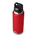 YETI Rambler 46 oz Bottle, Leakproof, Vacuum Insulated, Stainless Steel with Chug Cap, Rescue Red