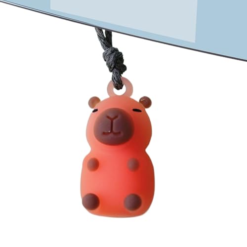 Nbhuiakl Espejo retrovisor decorativo | colgante de capibara con cambio de color UV para vehículos, camiones y espejos retrovisores