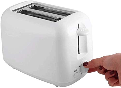 Mopoq Mini Horno Spit controlador de acero inoxidable cepillado Tostadores de un toque rápidamente Simplicidad Tostadora de 2 rebanadas de doble cara for hornear Tostadas y extraíble miga bandeja ajus
