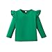ZFZDRen 12M-14Y Toddler Baby Girls T Shirt Solid Color Blouse Ruffle Top Cotton Casual Tees Plain Shirt (18-24 Months, E047)
