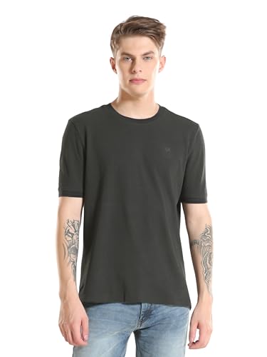 Image of TURMS Men's Ice Cool Tech Round Neck T-Shirt, Odor Control, Stretchable & Breathable, Cotton Rich Fabric, Half Sleeve