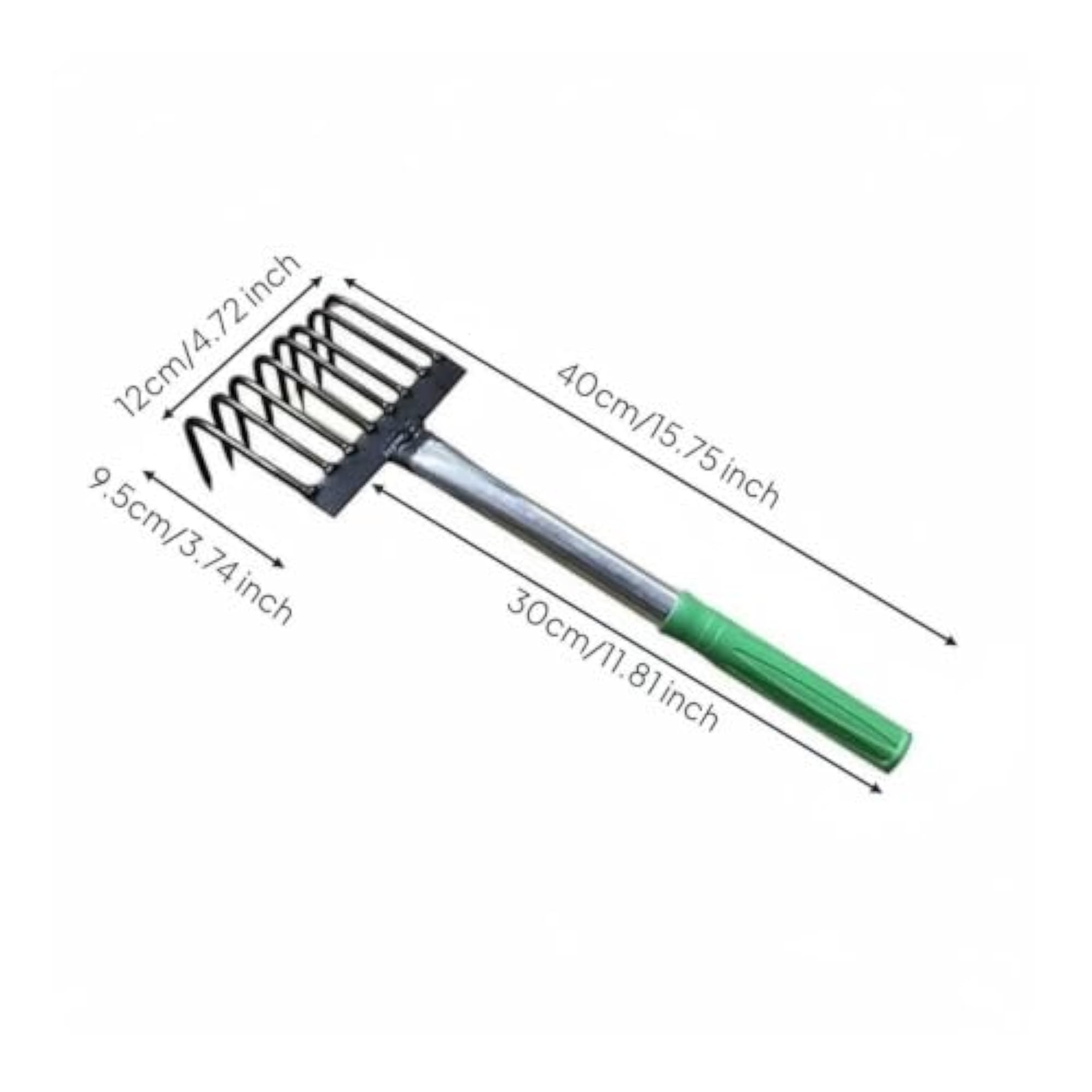 Hand Cultivator with Strong Digging Tines, 8-Tooth Rake