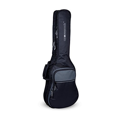 Image of Crossrock CRSG106DEBG Double 2x Electric Guitar Gig Bag -With Padded Adjustable backpack Straps, Black /Grey
