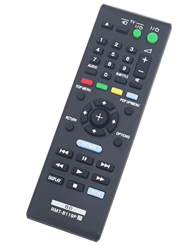 VINABTY Télécommande de rechange pour lecteur DVD Blu-ray Sony BDP-S185 BDP-S1100 BDP-S490 BDP-S590 BDP-S4100 BDP-S5100 BDP-S185 BDP-S3100 BDP-S390...