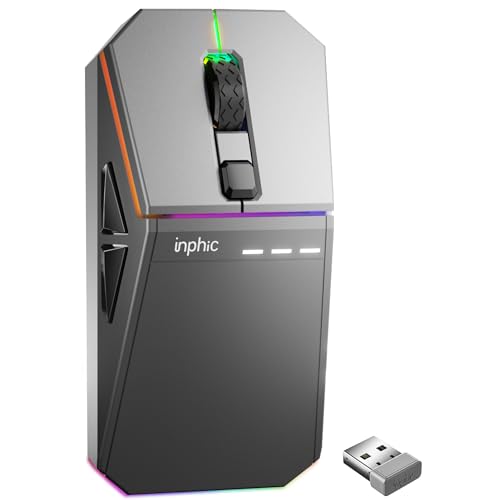 INPHIC Cyber Wireless Gaming Mouse, Tri-Mode 12000 DPI, 65g...