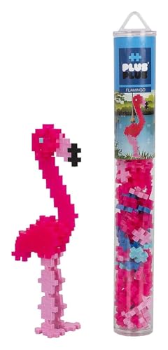 Plus-Plus 9604242 Kreativ-Bausteine Tube, Flamingo, Geniales Konstruktionsspielzeug, 100 Teile