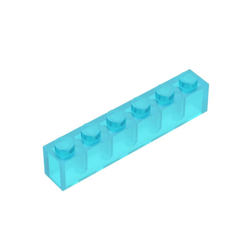 3009 Basic Bricks Brick 1x6 50 Pieces GDS-535 Compatible with Lego Building Blocks Color:Trans Light Blue โ image 1
