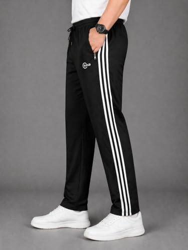 Image of Track Pants for Men Combo Pack of 2 - Regular Fit Gym Trackpants Set Elastic Waist Straight Fit Casual Lower Sports Wear Joggers Bundle