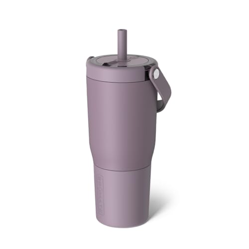 BrüMate Resa - Vaso de viaje 100 % a prueba de fugas de 25 onzas con asa y popote, popote suave y flexible, funda de silicona para máxima durabilidad, acero inoxidable, portavasos y apto para viajes
