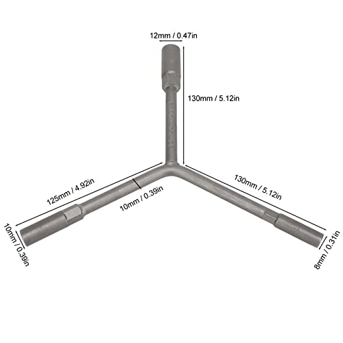 Chave hexagonal de 3 vias tipo Y 8 mm 10 mm 12 mm liga de metal resistente para reparo de bicicletas