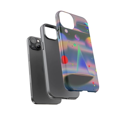Coque rigide brillante iPhone 14 Plus design abstrait - 3