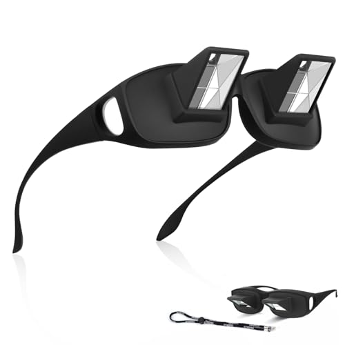 Qianyou Lazy Reading Glasses, Lunettes de Lecture, HD 90° Laying Down Prism Glasses, Lunettes Paresseuses, Horizontal Lazy Prisme pour Lire, Regarder la...