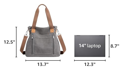 Bolso Tote de Lona para Mujer con Múltiples Bolsillos miniatura 3