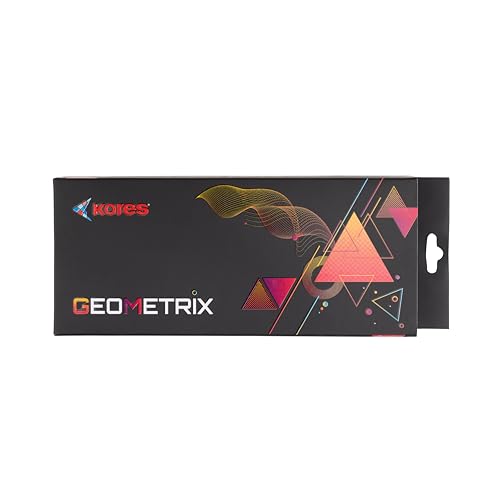 Image of Kores Geometrix Geometry Box for Students | Complete Mathematical Instrument Box with Die-Cast Compass, Divider, Protractor, Scale, Set Squares, Stencil, Pencil, Eraser & Sharpener | School & Exam Use