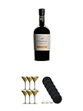  Lufthansa Classic Cocktail 0,5 Liter + Stölzle Cocktail-und Martiniglas Olympic Serie 6 Gläser in gold - 1408325 + Schiefer Glasuntersetzer rund 6 x ca. 9,5 cm Durchmesser