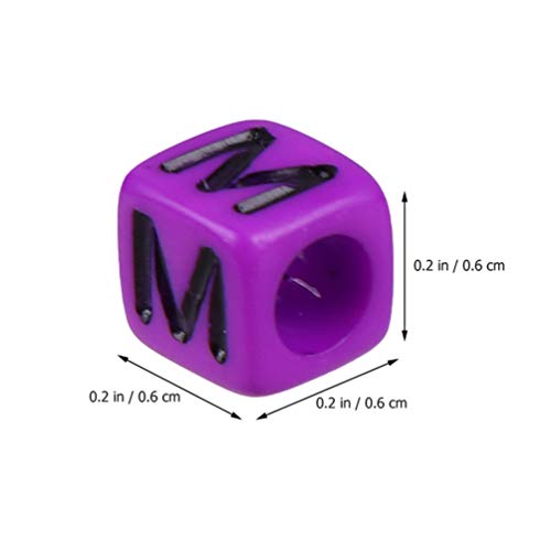 Toyvian 800 Unidades de Contas AcrÃ­licas de Letras Em Forma de Cubo Contas de Alfabeto Abc Contas d
