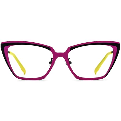 Image of FONEX Colorful Pure Titanium Glasses Frame Women Retro Round Eyeglasses