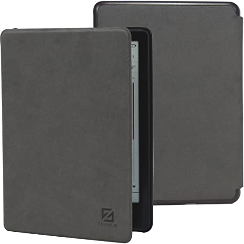 ZhaoCo Case for 6.8" Kindle Paperwhite (11th Generation-2021) and Kindle Paperwhite Signature Edition E-Reader, Slim Microfiber Smart Protective Cover - Grey