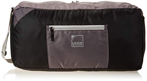 Lewis N. Clark 18” Packable Duffel with Neoprene Zip Pouch, Black/Gray, One Size