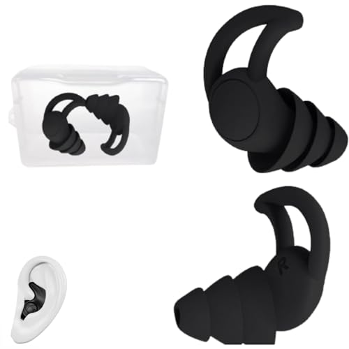 Tapones oidos ruido dormir de silicona suave con caja, Reutilizables lavables, Reducción de ruido para dormir, trabajar y estudiar, Tapones oídos natación impermeables para adultos