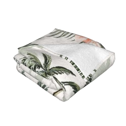 Couverture flanelle palmiers douce au toucher velours premium