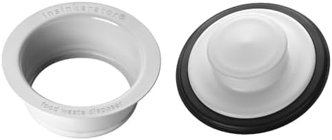 Bundle of InSinkErator Sink Flange, White, FLG-WH + InSinkErator STP-WH Sink Stopper for Garbage Disposals, White