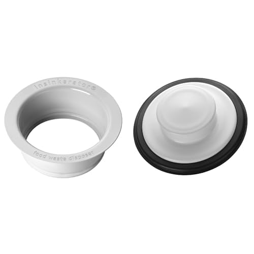 Bundle of InSinkErator Sink Flange, White, FLG-WH + InSinkErator STP-WH Sink Stopper for Garbage Disposals, White