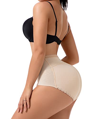 Ningmi Women Butt Lifter Shapewear Briefs Seamless Padded Hip Enhancer Underwear Apricot #TOP2