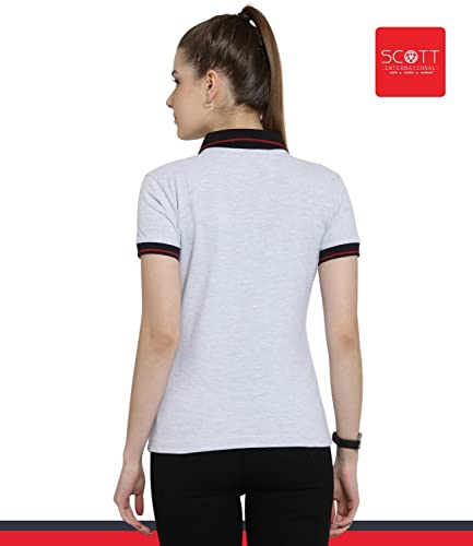 Image of Scott International Women's Regular Fit 100% Pure Organic Cotton Polo T-Shirt | Womens Polo Collar Neck T-Shirt | Cotton Plain Polo Neck Half Sleeve T-Shirt | Tshirts for Women