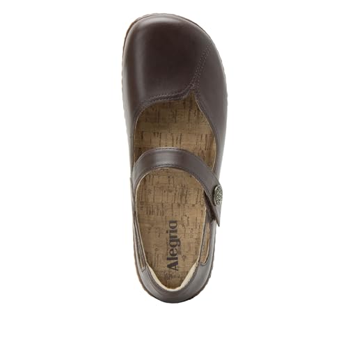 Image of Alegria Women's Onika Leather Wood Grain Mary Jane Shoes