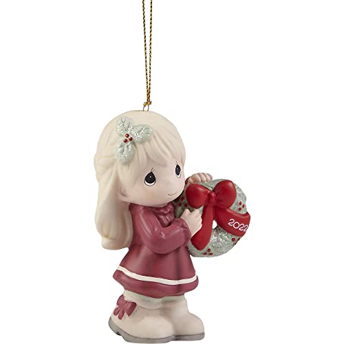 Precious Moments 221002 May Your Christmas Wishes Come True 2022 Dated Girl Bisque Porcelain Ornament thumb #3