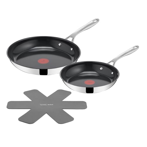 Jamie Oliver by TEFAL Direct Cook Bratpfannen-Set, 2-tlg. 24/28 cm, inkl. Pfannenschoner, antihaftbeschichtete Keramikoberfläche, Thermo-Signal, für alle Herdarten, H880S334