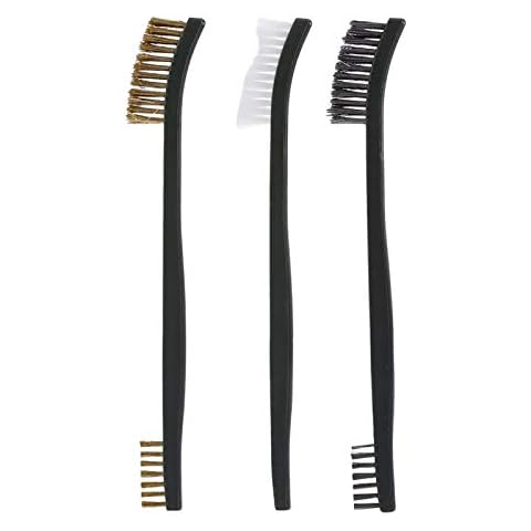 Rodipu Gun Brush Tool, Rifle Cleaning Tool Durable 3Pcs Double Ended Brush Soft Nylon for Fitter for Grinding Cover