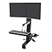 Ergotron WorkFit-S 33-341-200 Dual Sit-Stand Workstation - Steel, Plastic, Aluminum - Black