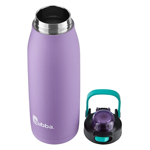 Bubba Radiant Vacuum-Insulated Stainless Steel Water Bottle With Leak-Proof Lid, Rubberized Water Bottle With Chug Cap, Keeps Drinks Cold Up To 12 Hours, 32Oz Dark Lavender #TOP2
